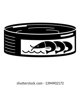 Shrimp tin can icon. Simple illustration of shrimp tin can vector icon for web design isolated on white background