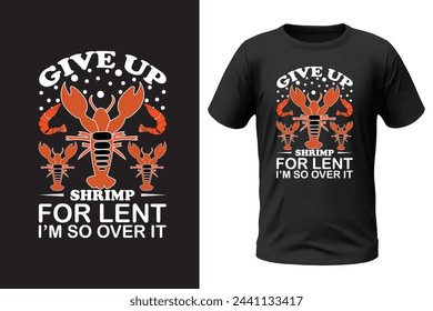 Diseño de camiseta de camarón y archivo vectorial