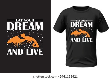 Shrimp T-shirt design and vector file