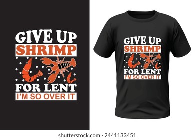 Shrimp T-shirt design and vector file