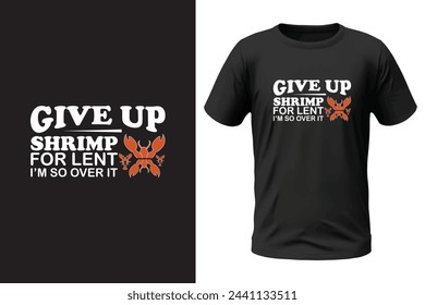 Shrimp T-shirt design and vector file