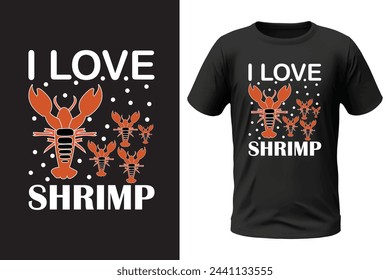 Shrimp T-shirt design and vector file