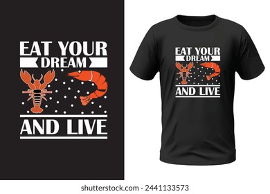 Shrimp T-shirt design and vector file