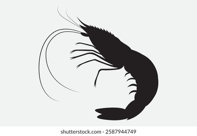 Shrimp vector art Illustration Isolated on white background