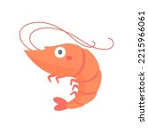 Shrimp vector. cute animal face design for kids