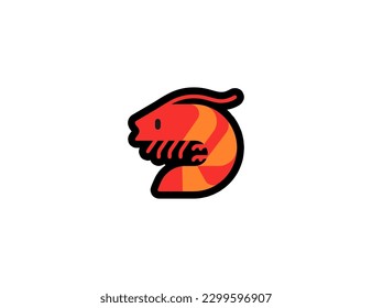Shrimp vector icon. Delicious seafood. Emoji illustration. Isolated Prawn vector emoticon