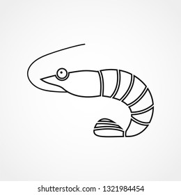 Shrimp vector icon. Emblem isolated on white background. Modern simple icon style for graphic and web design, logo. EPS10