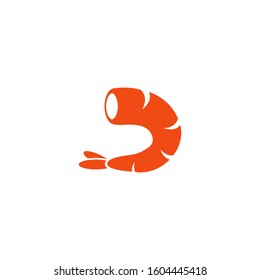 Shrimp vector icon illustration design template