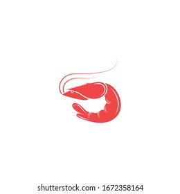 Shrimp vector icon illustration design template