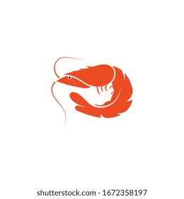 Shrimp vector icon illustration design template