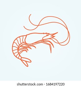 Diseño de ilustración de icono vectorial de camarón