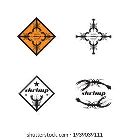 Shrimp vector icon illustration design template
