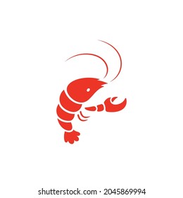 Shrimp vector icon illustration design template