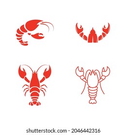 Shrimp vector icon illustration design template