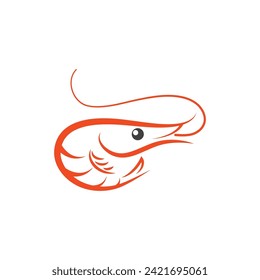 Shrimp vector icon illustration design template