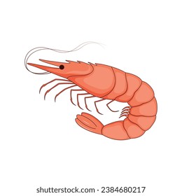 Shrimp vector icon isolated on a white background. Marine inhabitants. Vector illustration