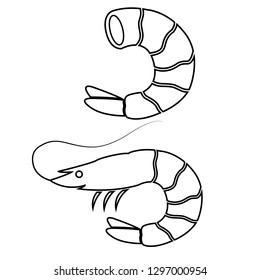 Shrimp vector icon, logo on white background