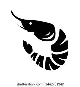 Shrimp vector icon on white background