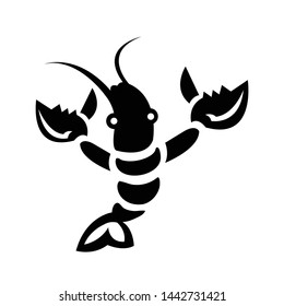 Shrimp vector icon on white background