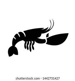 Shrimp vector icon on white background