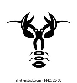 Shrimp vector icon on white background