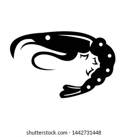 Shrimp vector icon on white background