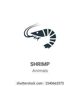 Shrimp vector icon on white background. Flat vector shrimp icon symbol sign from modern animals collection for mobile concept and web apps design.