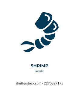 shrimp vector icon. shrimp, sea, seafood filled icons from flat nature concept. Isolated black glyph icon, vector illustration symbol element for web design and mobile apps