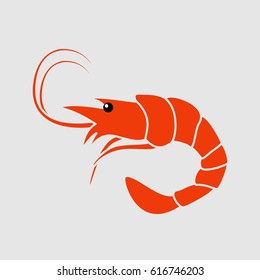 Shrimp vector icon or symbol