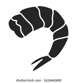 Shrimp vector icon.Black,simple vector icon isolated on white background shrimp .