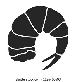 Shrimp vector icon.Black,simple vector icon isolated on white background shrimp .