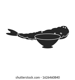Shrimp vector icon.Black,simple vector icon isolated on white background shrimp .