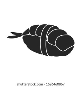 Shrimp vector icon.Black,simple vector icon isolated on white background shrimp .