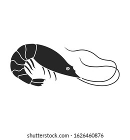 Shrimp vector icon.Black,simple vector icon isolated on white background shrimp .