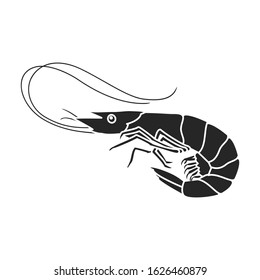 Shrimp vector icon.Black,simple vector icon isolated on white background shrimp .