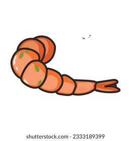 Shrimp vector icon.Color vector icon isolated on white background shrimp .