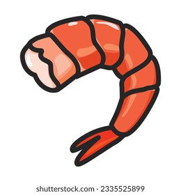 Shrimp vector icon.Color vector icon isolated on white background shrimp .