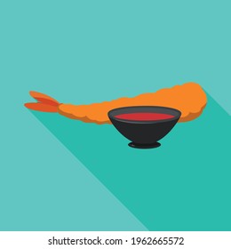 Shrimp vector icon.Flat vector icon isolated on white background shrimp .