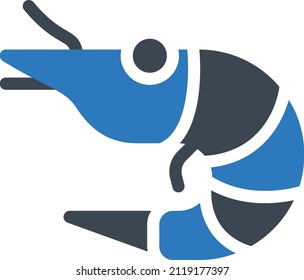 shrimp Vector illustration on a transparent background. Premium quality symbols. Glyphs  vector icon for concept and graphic design.