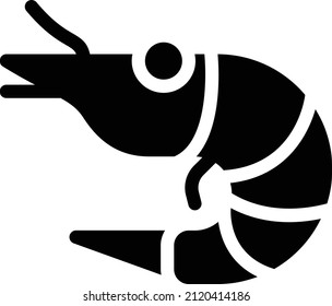 shrimp Vector illustration on a transparent background. Premium quality symbols. Glyphs  vector icon for concept and graphic design.