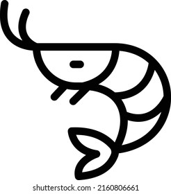 shrimp  Vector illustration on a transparent background. Premium quality symmbols. Thin line vector icons for concept and graphic design.