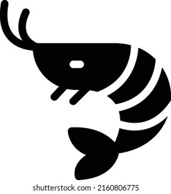 ilustración de shrimp Vector en un fondo transparente. Símbolos de calidad superior. Iconos vectoriales de glifos para diseño de conceptos y gráficos. 
