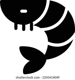 ilustración de shrimp Vector en un fondo transparente. Símbolos de calidad superior. Iconos vectoriales de glifos para diseño de conceptos y gráficos. 
