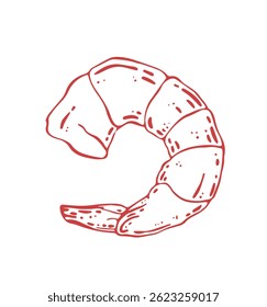 Ilustração do vetor de camarão. Desenho de camarão.