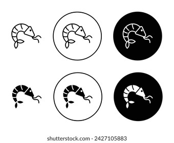 Shrimp Vector Illustration Set. Seafood Cooked Lobster Sign in Suitable for Apps and Websites UI Design Style.