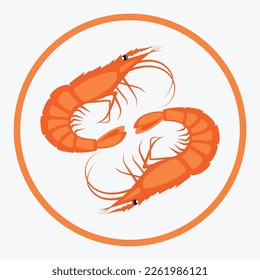 Shrimp vector illustration. White background.
