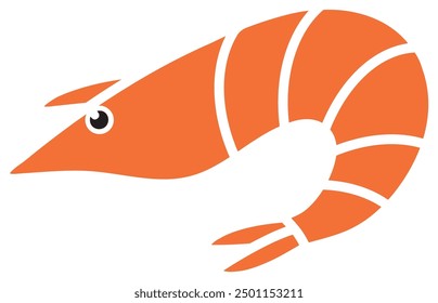Shrimp vector Isolated On White Background. Shrimp icon,  logo. Fresh sea shrimp. Shrimp Vector illustration