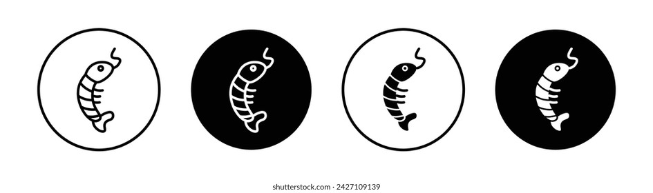 Shrimp vector line icon illustration.