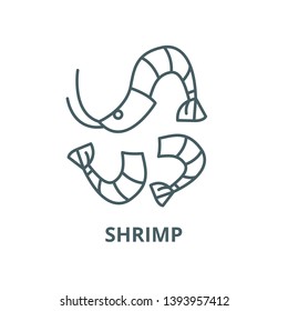 Shrimp vector line icon, linear concept, outline sign, symbol