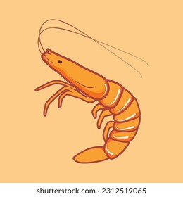 Shrimp Vector, Living Fresh Shrimp Cartoon